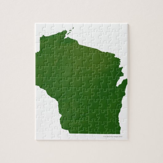 Kaart van Wisconsin Legpuzzel (Verticaal)