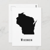 Kaart van Wisconsin - Zwarte en Witte Modern Wisco (Voorkant / Achterkant)