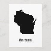 Kaart van Wisconsin - Zwarte en Witte Modern Wisco (Voorkant)