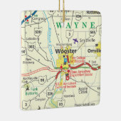  kaart van Wooster Ohio Keramisch Ornament (Rechts)