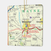  kaart van Wooster Ohio Keramisch Ornament (Links)