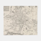 kaart van Worcester Massachusetts (1919) Fleece Deken (Voorkant (Horizontaal))