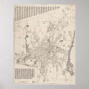 kaart van Worcester Massachusetts (1919) Poster