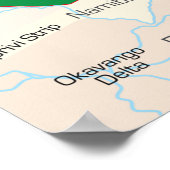 Kaart van Zambia Poster (Hoek)