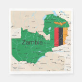Kaart van Zambia Servet (Voorkant)