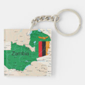 Kaart van Zambia Sleutelhanger (Achterkant)