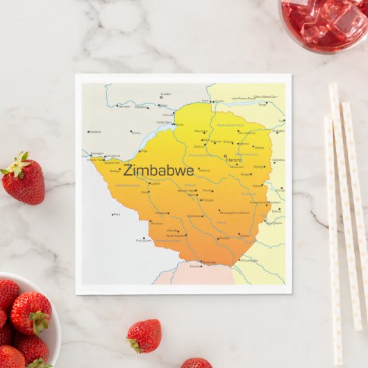 Kaart van Zimbabwe Papieren servetten (Insitu)