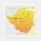 Kaart van Zimbabwe Papieren servetten (Voorkant)