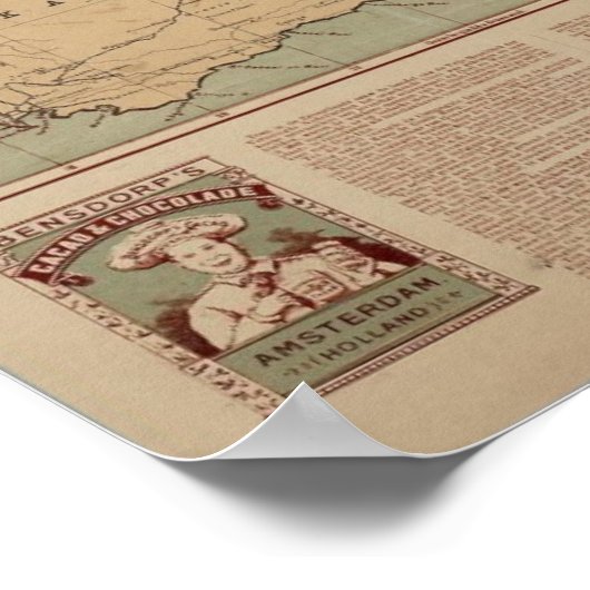 Kaart van Zuid-Afrika rond Bensdorp rond 1900 Poster (Hoek)