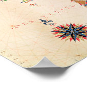 Kaart van Zuid-Amerika en de Magellan Straat Poster (Hoek)