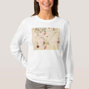 Kaart van Zuid-Amerika en de Magellan Straat T-shirt