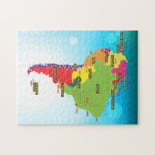 Kaart van Zuid-Amerika Legpuzzel (Horizontaal)