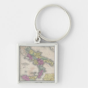 kaart van Zuid-Italië (1853) Sleutelhanger