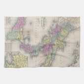 kaart van Zuid-Italië (1853) Theedoek (Horizontaal)
