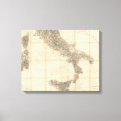 Kaart van Zuid-Italië en aangrenzende kusten Canvas Afdruk (Voorkant)