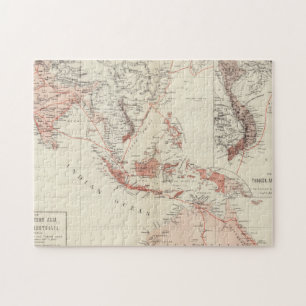 Kaart van Zuidoost-Azië en Noord-Australië Legpuzzel
