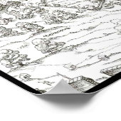 KAART VAN ZURICH c. 1576 Poster (Hoek)