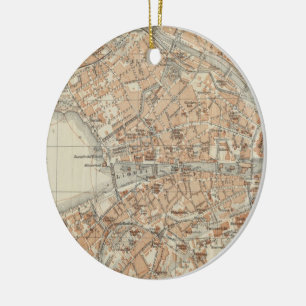 kaart van Zürich Zwitserland (1913) Keramisch Ornament