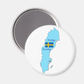 Kaart van Zweden Magnet Magneet (Voorkant / Achterkant)