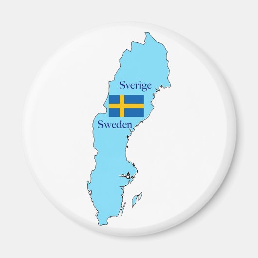 Kaart van Zweden Magnet Magneet (Voorkant)