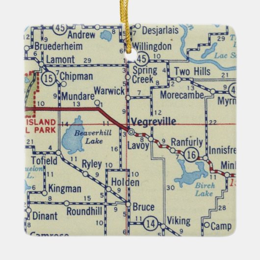  kaart Vegreville AB Keramisch Ornament (Voorkant)