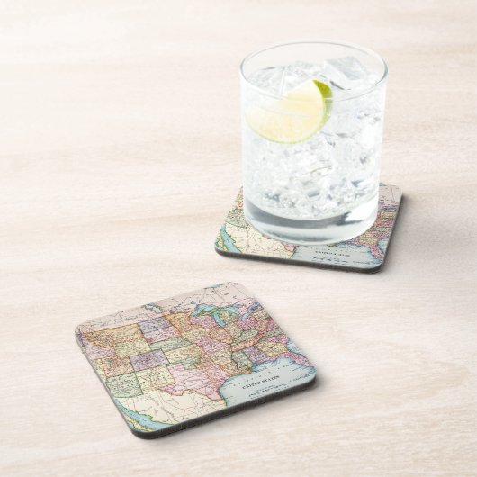 Kaart: Verenigde Staten, 1905 Bier Onderzetter (Rechterzijde)