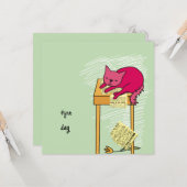 kaart verjaardag poes (Voorkant / Achterkant in situ)