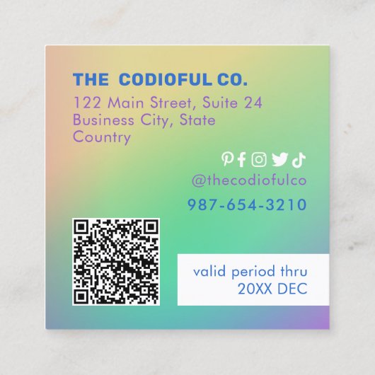 Kaart Verloop vierkante korting (Achterkant)