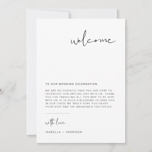 Kaart voor ADELLA Modern Minimum Welcome Letter-ti (Voorkant)