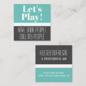 Kaart voor afspeeldatum kind Modern Vierkante Visitekaartje (Voorkant / Achterkant)