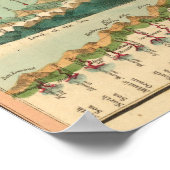 Kaart voor bergen en rivieren poster (Hoek)