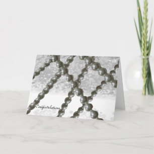 Kaart voor Black and White Pearl Wedding Gefelicit