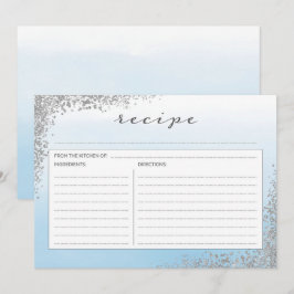 Kaart voor blauwe en zilverreceptie