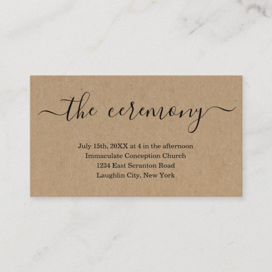 Kaart voor bruiloft Ceremony Enclosure - Simple (Voorkant)