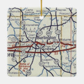 kaart voor Burlington NC Keramisch Ornament (Achterkant)