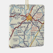  kaart voor Charlottesville VA Keramisch Ornament (Rechts)