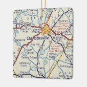  kaart voor Charlottesville VA Keramisch Ornament (Links)