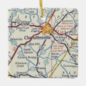  kaart voor Charlottesville VA Keramisch Ornament (Voorkant)