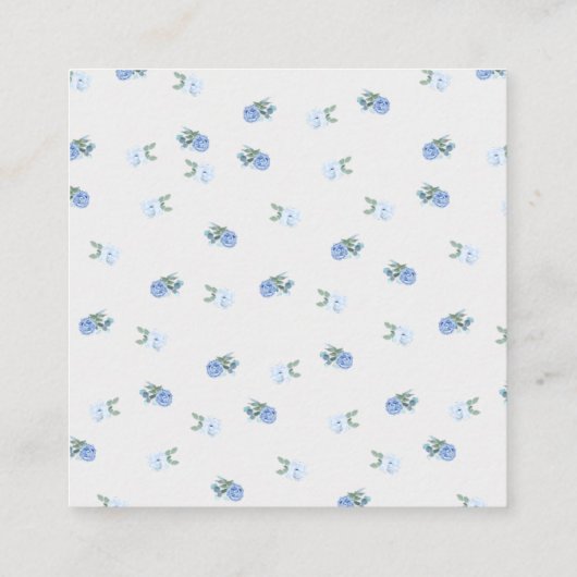 Kaart voor charmatie en moderne blauwe Floral behu (Achterkant)