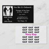 Kaart voor cruiseschepen (met achterzijde) visitekaartje (Voorkant / Achterkant)