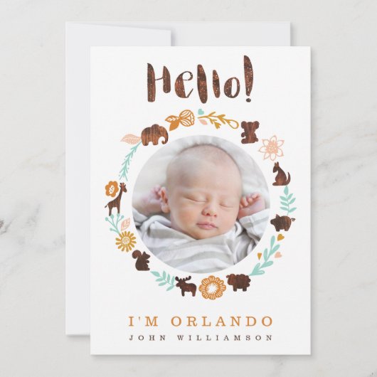 Kaart voor de aankondiging van de baby-geboorte - (Voorkant)