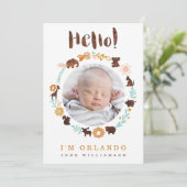 Kaart voor de aankondiging van de baby-geboorte - (Staand voorkant)
