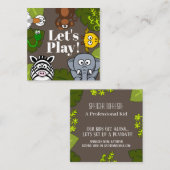 Kaart voor de afspeeldatum van kinderen vierkante visitekaartje (Voorkant / Achterkant)