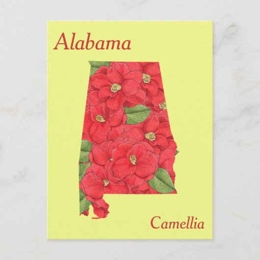 Kaart voor de bloem van de deelstaat Alabama (Voorkant)