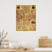 Kaart voor de burgeroorlog 1862 poster (Keuken)