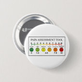 Kaart voor de evaluatie van medische pijn ronde button 5,7 cm (Voorkant /achterkant)