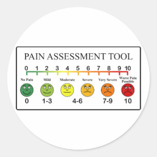 Kaart voor de evaluatie van medische pijn ronde sticker