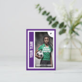 Kaart voor de handel in voetbalwedstrijden (Paars) Contactkaartje (Staand voorkant)