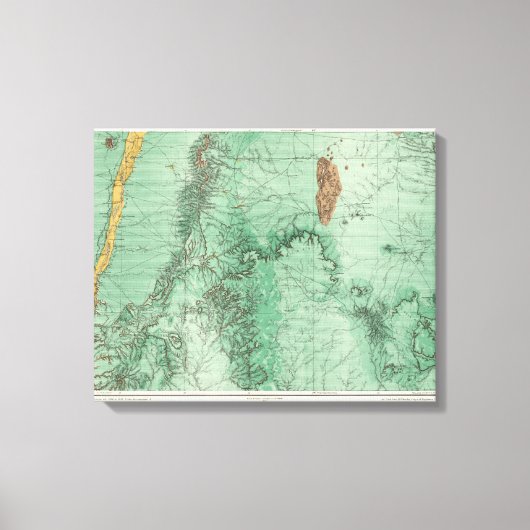 Kaart voor de indeling van het land in New Mexico Canvas Afdruk (Voorkant)