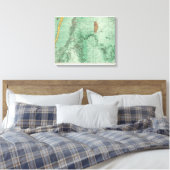 Kaart voor de indeling van het land in New Mexico Canvas Afdruk (Insitu (Slaapkamer))